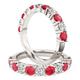 A beautiful eleven stone ruby & diamond eternity ring in 18ct white gold