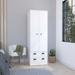 Bonaire Armoire with 2-Drawers and 2-Doors, White - Depot E Shop DE-CLB9027