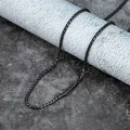MKENDN – collier Vintage noir oxydé pour hommes chaîne à maillons de 3mm chaîne cubaine en acier