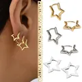 Boucles d'oreilles créoles étoile audacieuse plaquées or pour femme boucle d'oreille piercing