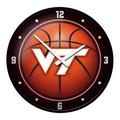 Orange Virginia Tech Hokies Basketball Modern Disc Wall Clock