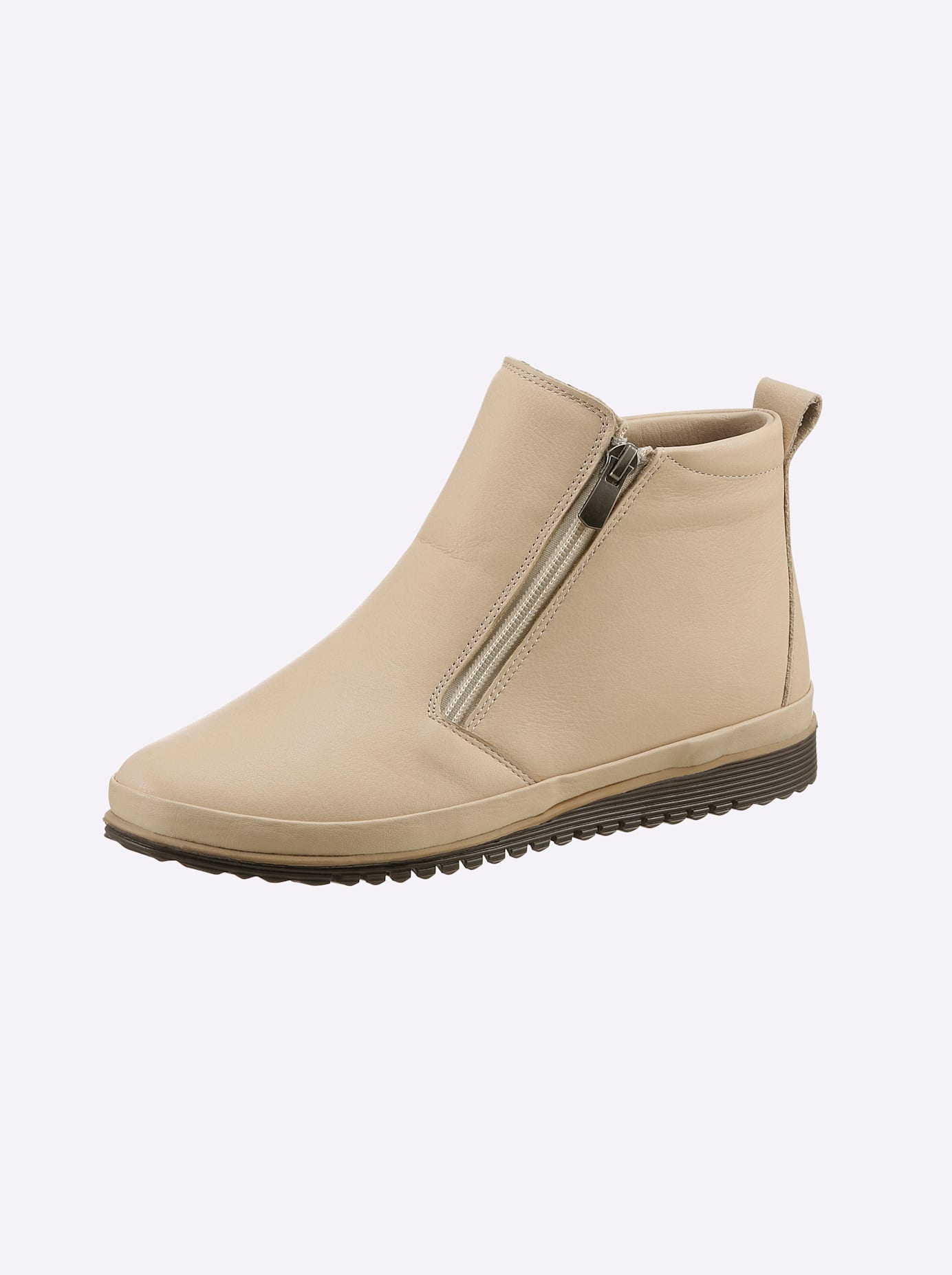 Stiefelette ANDREA CONTI, Damen, Gr. 38, beige (ecru), Glattleder, Leder, Rindsleder, Schuhe Stiefelette