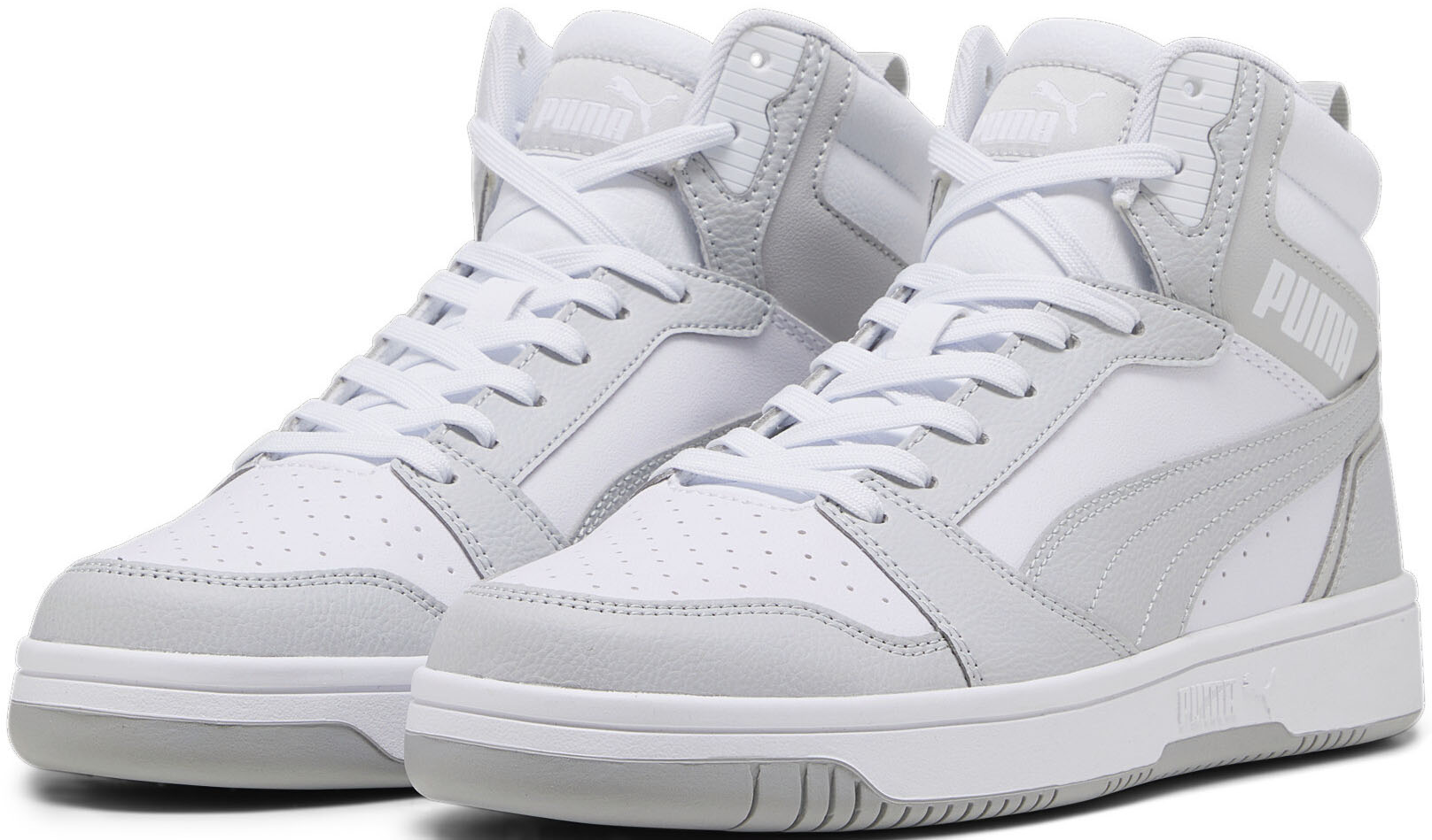 Sneaker PUMA "REBOUND V6", Damen, Gr. 41, weiß (puma weiß, ash gray), unifarben, Schuhe Sneaker