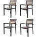 Set of 4 Patio Chairs Outdoor Dining Chair Stackable Armchair Aluminum Alloy Lightweight & Heavy Duty