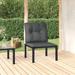 vidaXL Patio Corner Chair with Cushions Black and Gray Poly Rattan