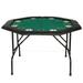 8-Player Foldable Octagon Poker Table w/ Stainless Cup Holder - 48"L x 48"W x 30"H