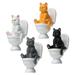 4pcs Mini Cat Statues Cartoon Kitten Figurines Desktop Kitten Adornments