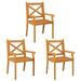 vidaXL Outdoor Dining Chairs Patio Dining Chair with Armrest Solid Wood Acacia