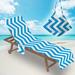 Beach Chair Towel Patio Chaise Lounge Chair Cover Pool Chair Cover with Pockets Microfiber Sunbathing Beach Chair Cover Enjoy Summer Time Towel No Sliding