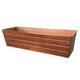 Rectangular Metal Flower Planter Box with Embossed Line Design Large Copper