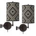 Rhythm Tessa Bronze Swing Arm Wall Lamps Set of 2