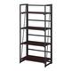 Extra Folding 4 Tier Bookshelf Espresso & Black