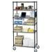 14 Deep x 24 Wide x 69 High 6 Tier Black Wire Shelf Truck with 1200 lb Capacity