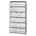 Clear 7 Shelf Unit With 24 Storage Bin Steel Shelving System - 12 x 36 x 75 in.