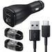 Fast USB C Dual-Port Car Charger with 2x Type C Cable 5ft Compatible for Nokia 3.4 - Dual USB Rapid Adaptive Fast Car Charger - Black