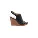 Johnston & Murphy Wedges: Black Print Shoes - Women's Size 6 - Open Toe