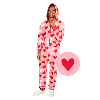 Men's Full Hearts Jumpsuit