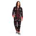 Women's Black and Red Fair Isle Jumpsuit