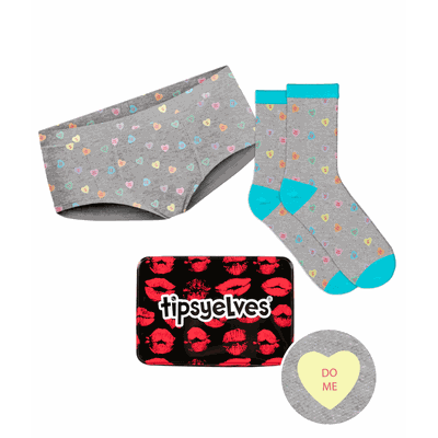 Women's Candy Hearts Underwear & Socks Gift Set