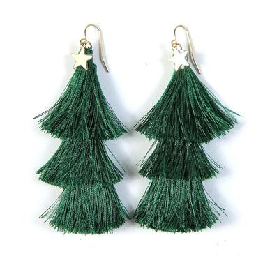 Christmas Tree Tassel Earrings