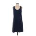 J.Crew Factory Store Casual Dress - Shift Scoop Neck Sleeveless: Blue Print Dresses - Women's Size 2