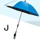 Baby Pram Umbrella, Beach Umbrella With Universal Clamp, SPF 50+ Adjustable Umbella For Beach Chairs, Whelchairs (Color : Blue)