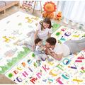 Antrect Baby Play Mat Double-Sided Crawling Mat Waterproof Play Matt Baby 180x120x0.5cm Soft Foam Play Mat Large Baby Play Mat Reversible Baby Mat XPE Padded Play Mat Non Toxic Wipeable Play Mat
