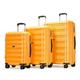 GinzaTravel Expandable Lightweight Travel Luggage Set of 3, Hard Shell Suitcase with 4 Double Spinner Wheels and TSA Lock, Ginger Yellow