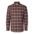 Langarmhemd SELECTED HOMME "SLHSLIMOWEN-FLANNEL SHIRT LS NOOS" Gr. L, N-Gr, rot (burnt henna) Herren Hemden Langarm