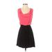 Express Casual Dress - A-Line Cowl Neck Sleeveless: Pink Print Dresses - Women's Size X-Small