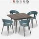 Ahd Amazing Home Design - Ensemble Table Carrée 80x80cm Industriel et 4 Chaises Design Cuisine