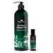 Plant Therapy Tea Tree and Peppermint Essential Oil Natural Body Wash w/pump 32 oz with 2oz Travel Size For all Skin Types Sulfate Free Body Wash For Men or Women