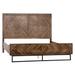 Holbrook Acacia and Iron Panel Bed, Medium Brown, Eastern King