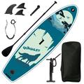 Inflatable Stand Up Paddle Board 9.9 x33 x5 Ultra-Light Stable Wide SUP Board ith Hand Pump & Floating Paddle with ISUP Accessories Three Fins Backpack Leash Carry Travel Backpack Kit