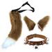 Simulation Plush Animal Ears Halloween Suit Animal Tail Jewelry Cos Fox Ears Hairpin Man Exhibition Props Accessories