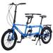 Zukka Tandem Bike 20 inches Wheels 2-Seater Shimano 7 Speed Folding Tandem Adult Beach Cruiser Blue