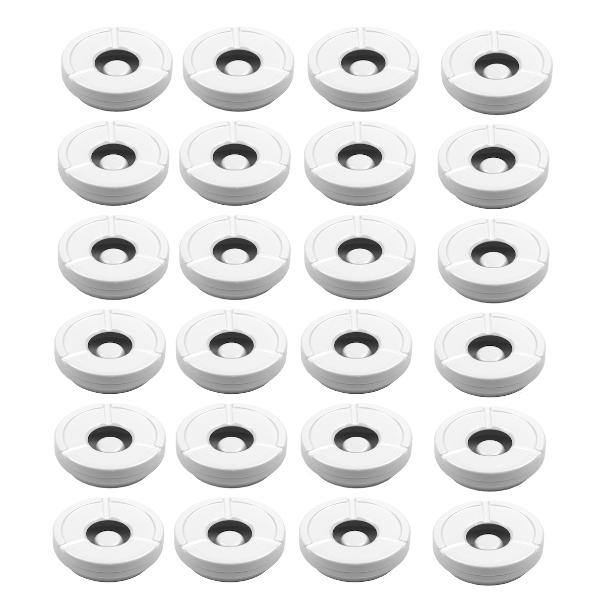 GVK ECO 24 Stück Windaschenbecher Aschenbecher mit abnehmbaren Deckel aus Melamin in weiß ø 12cm Image