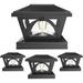 BUCASA Low Voltage Solar Powered Fence Post Cap Light 5 in. x 5 in. Plastic in Black | 4.72 H x 5.1 W x 5.1 D in | Wayfair HG00174_001