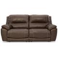 Signature Design by Ashley Dunleith 2-Piece Power Reclining Sectional Leather Match in Brown | 43 H x 86 W x 41 D in | Wayfair U71604S3