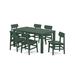 POLYWOOD® Modern Studio Urban Chair 7-Piece Parsons Table Outdoor Dining Set Plastic in Green | 64 W x 33.99 D in | Wayfair PWS2129-1-GR