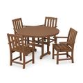 Trex Outdoor Cape Cod 5-Piece Round Farmhouse Dining Set Plastic in Brown | 48 W x 48 D in | Wayfair TXS2033-1-TH