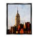 Stupell Industries Empire State Building Cityscape by Jeff Pica Graphic Art Canvas in Blue/Brown/Red | 31 H x 25 W x 1.7 D in | Wayfair