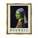 Stupell Industries Funny Alien Girl Roswell NM Framed Floater Canvas Wall Art By Lil' Rue Canvas in Blue/Brown/Green | Wayfair aw-293_ffg_24x30