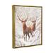 Stupell Industries Elks Snowy Forest Wildlife by Pip Wilson Canvas in Brown/Gray | 31 H x 25 W x 1.7 D in | Wayfair aw-055_ffg_24x30