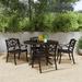 Saoirse Round 4 - Person Outdoor Dining Set Metal in Brown Laurel Foundry Modern Farmhouse® | 48" D x 48" W x 29" H | Wayfair