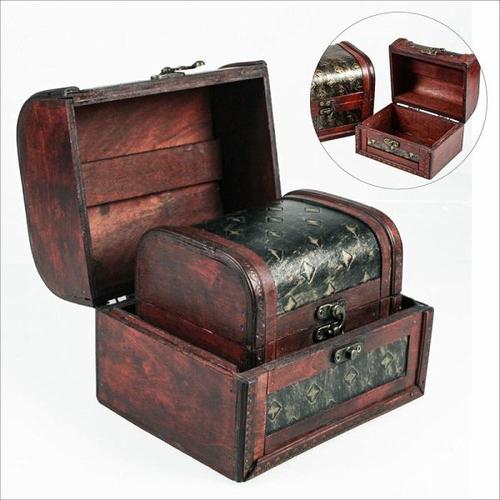 Schatzkisten-Set aus Holz, 2er, Madagaskar, ca. 18 x 14 x 13 cm und 14 x 12 x 10 cm