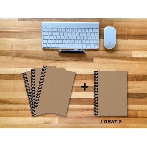 A 5 Notizbuch – Set, 3+1 gratis, Luxury 80 Seiten MUSKAT Designerecycling, kariert 10x10mm