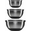 Brabantia Rührschüssel Stahl matt schwarz, 3-er Set 1+1.6+3L