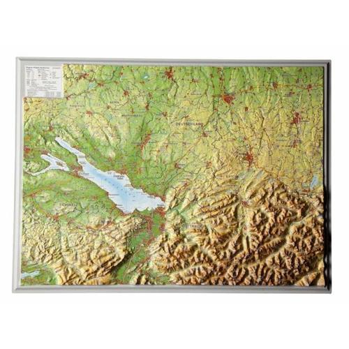Region Allgäu, Bodensee, Reliefkarte, Klein