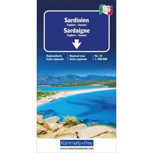 Sardinien Nr. 16 Regionalkarte Italien 1:200 000